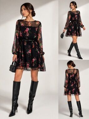 black ponte knit dress Ponte High Neck Cap Sleeve Stretch Knit Dress – Adlib Clothing
